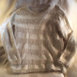 Joseph Allen Fuzzy striped off white sweater